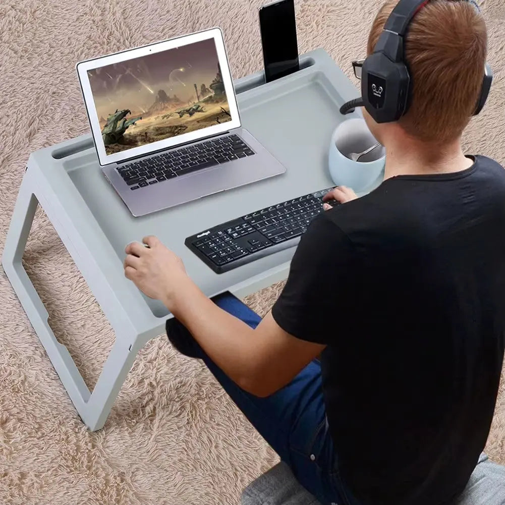 Foldable Bed Table Desk Breakfast Computer Laptop Holder Table Portable Serving Tray