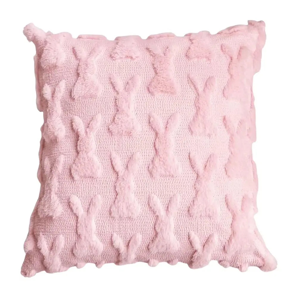 Easter Bunny Throw Pillow Covers Soft Plush Pillowcase 45X45Cm Couch Cushion Case for Easter Decor Couch Sofa Bedroom Decorative