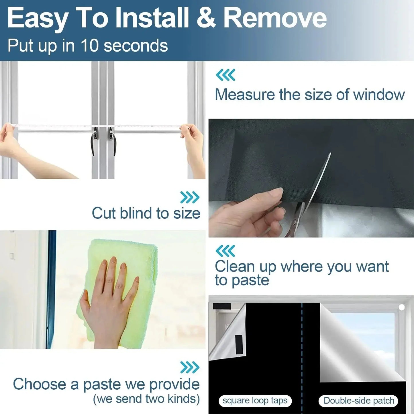 100 Blackout Darkest House Blackout Window Privacy Film Tint anti Look Cover Glass Window Cloth Car Stickers Light Block Sticker