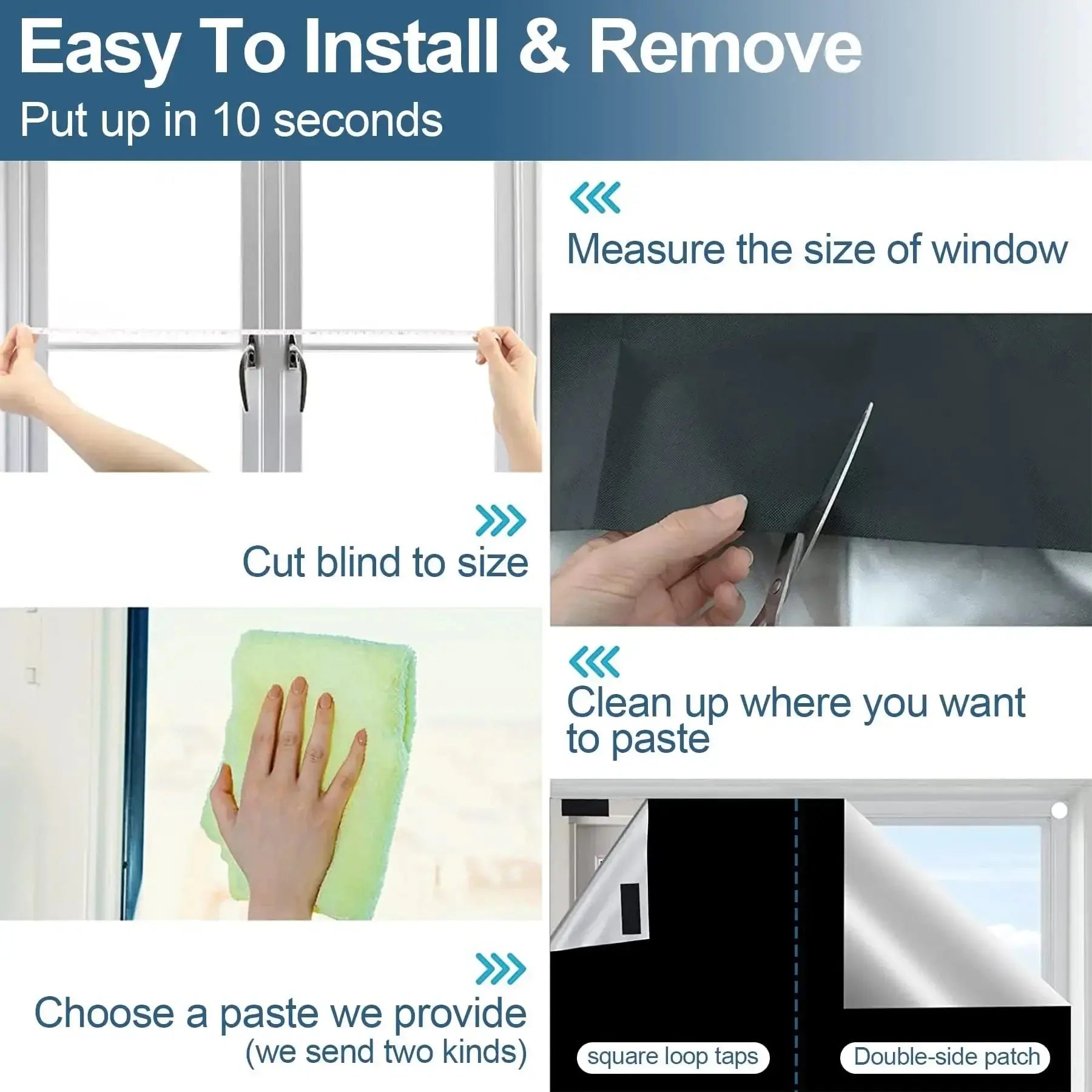 100 Blackout Darkest House Blackout Window Privacy Film Tint anti Look Cover Glass Window Cloth Car Stickers Light Block Sticker