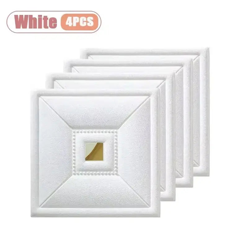 4PCS 30X30Cm 3D Soft Wall Sticker Self Adhesive Wallpaper Panel for Bedroom Living Room DIY Home Background Wall Decoration