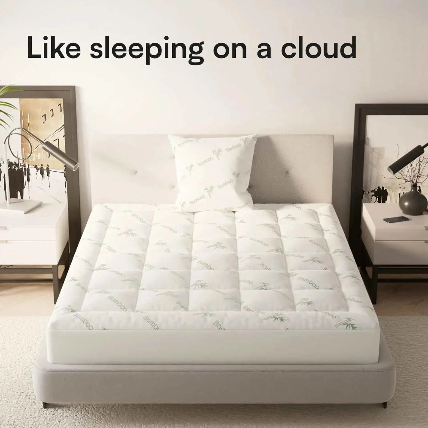 Bamboo Mattress Topper, Twin-Breathable