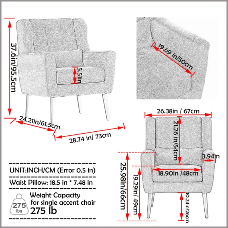 Modern Upholstered Chairs, Teddy Fabric Living Room Chairs, Comfortable Reading Chairs, Medieval Upholstery Chairs, Chaise Longues Armchairs for Living Room Bedrooms - White