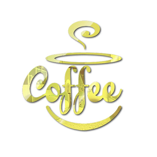 3D Coffee Mirror Stickers Bar Quotes Wall Decal Kitchen Home Wall Decor Vinyl Sticker Coffee Bar Wall Decals Mural Wallpaper