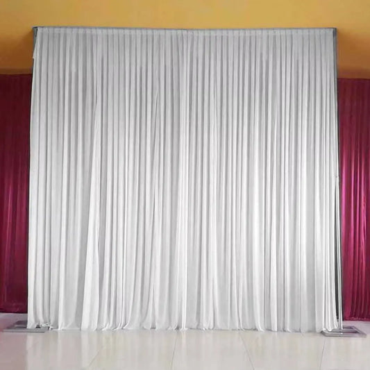 6.5Ft Silk White Backdrop Drapes Curtain Wedding Ceremony Party Home Window Decor