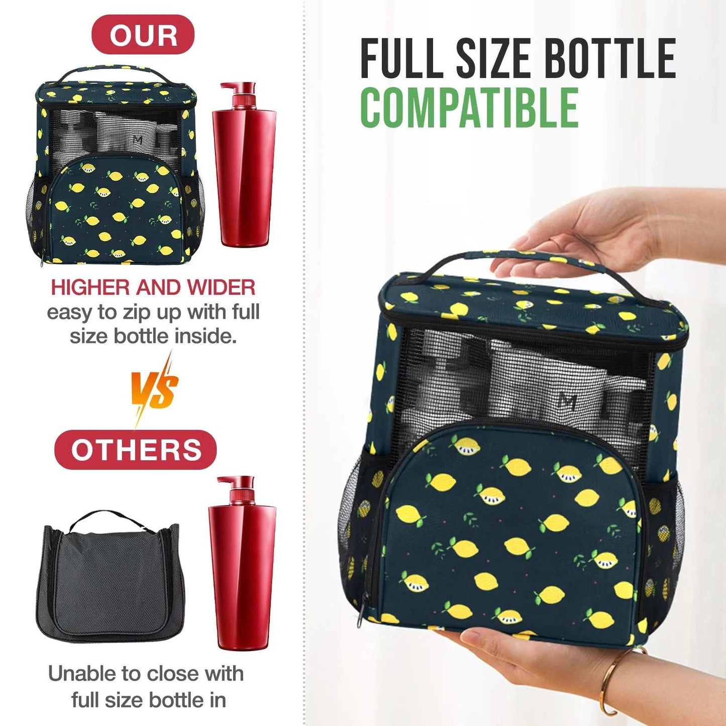 Shower Caddy for College, Hanging Shower Bag Mesh Shower Caddy Portable