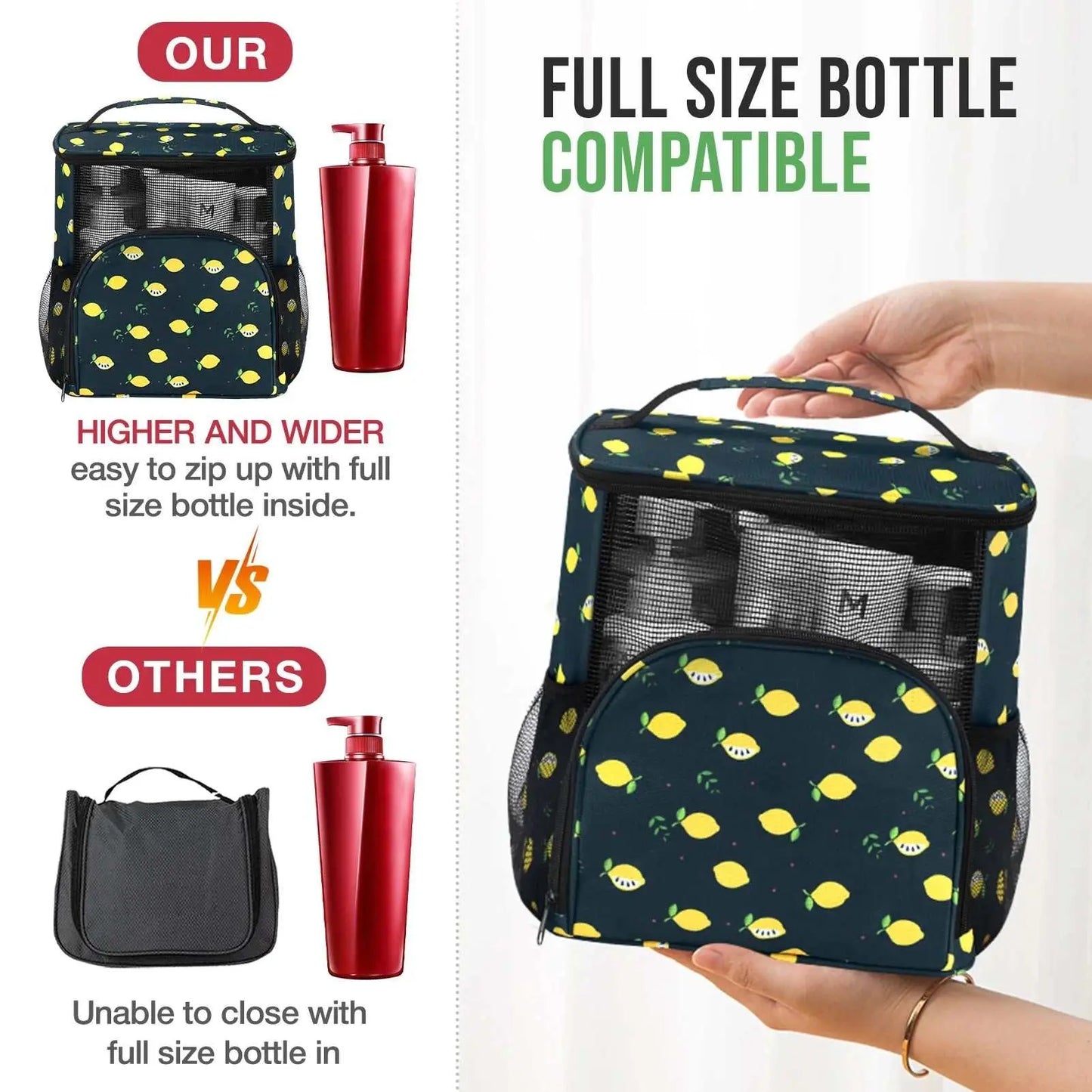 Shower Caddy for College, Hanging Shower Bag Mesh Shower Caddy Portable