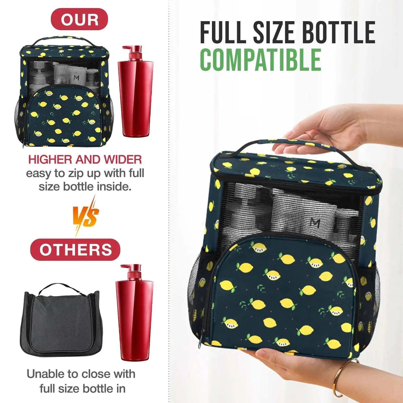 Shower Caddy for College, Hanging Shower Bag Mesh Shower Caddy Portable