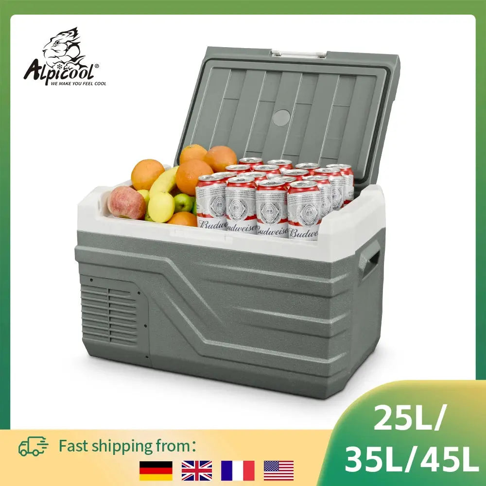 NL 25L 35L 45L Car Refrigerator 12V Compressor Fridge Freezer 12/24V DC 100-240V AC Portable Cooler for Camping Travel