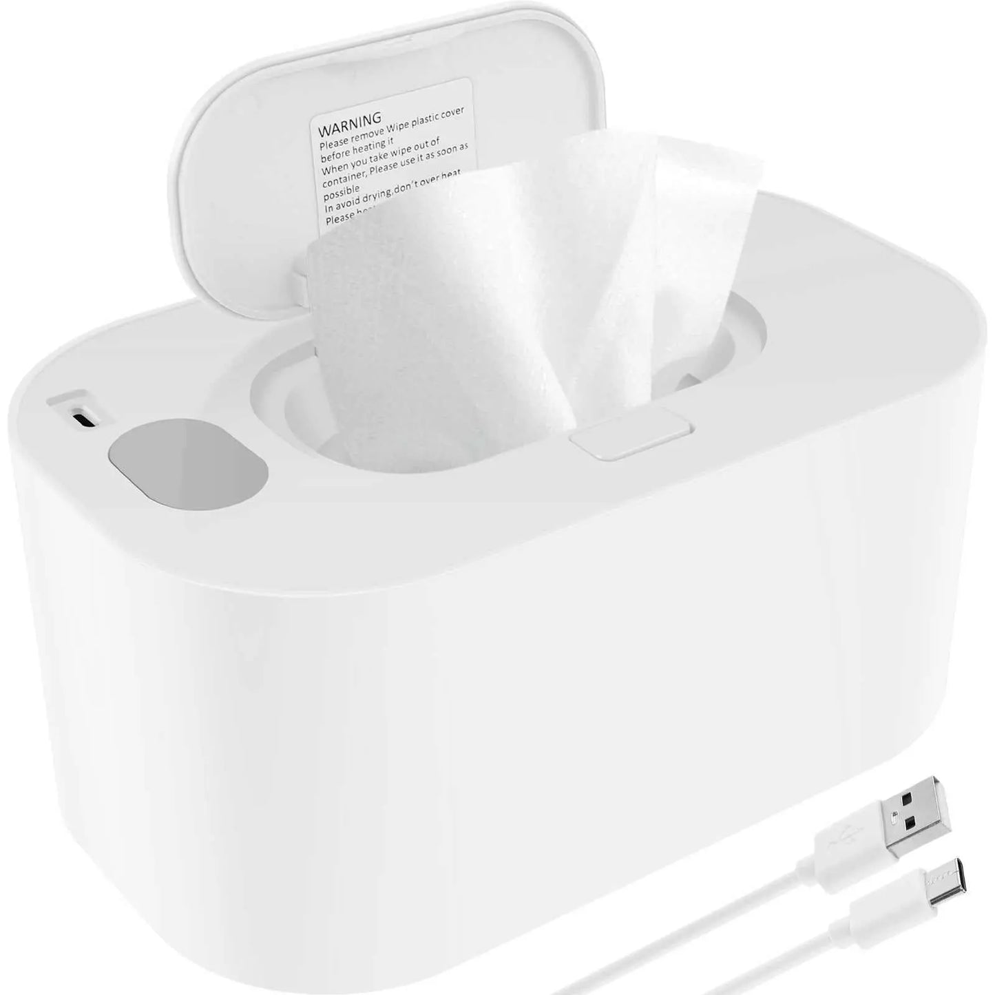 USB Baby Wipe Warmer LED Light Keep Warm Box Adjustable Temperature Heating Diaper Dispenser Portable Large Capacity