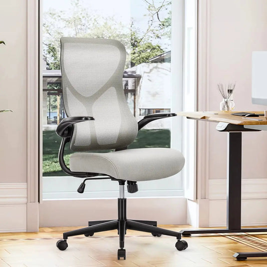 Ergonomic Mesh Lumbar Support Office Desk Computer Chair High Back Swivel Rolling Gaming Chairs with Wheels and Flip-Up Arms