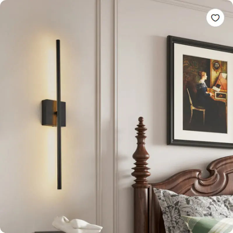 28 2-Pack Modern LED Wall Sconce, Minimalist Indoor Wall Light Fixtures, Black Matte Finish for Living Room, Bedroom, Hallway, Hotel, and Home Decor