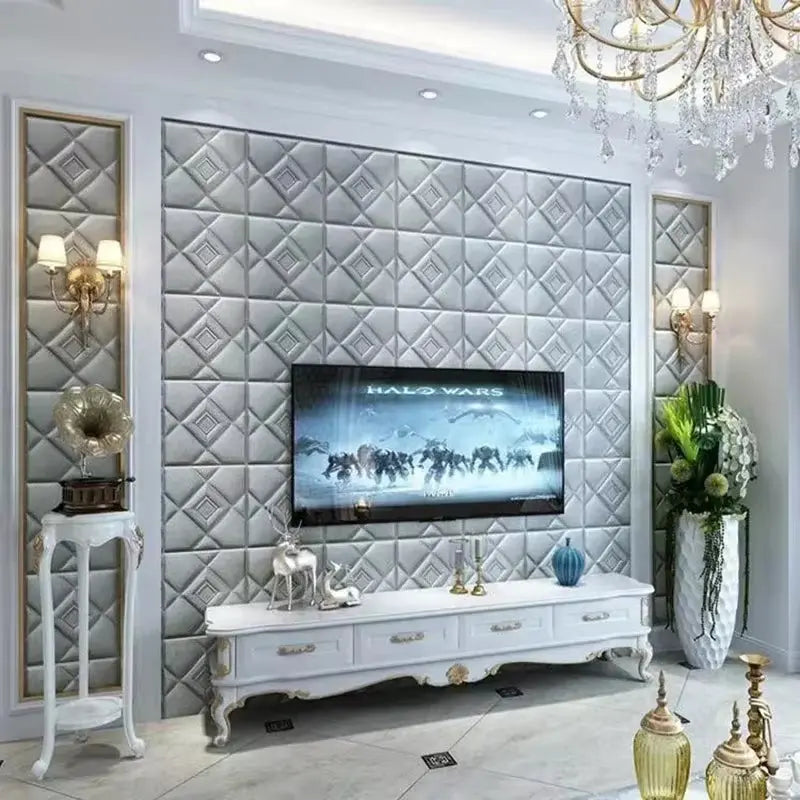 4PCS 30X30Cm 3D Soft Wall Sticker Self Adhesive Wallpaper Panel for Bedroom Living Room DIY Home Background Wall Decoration