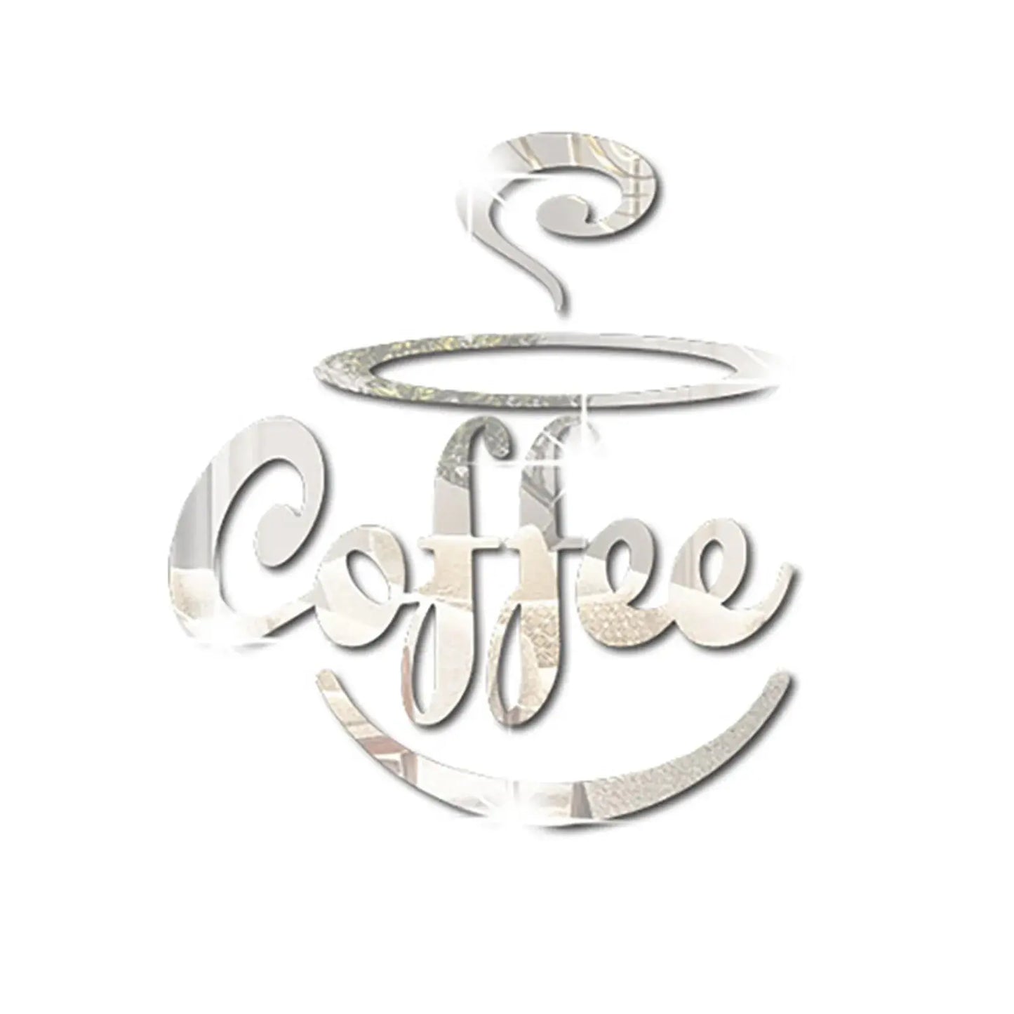 3D Coffee Mirror Stickers Bar Quotes Wall Decal Kitchen Home Wall Decor Vinyl Sticker Coffee Bar Wall Decals Mural Wallpaper