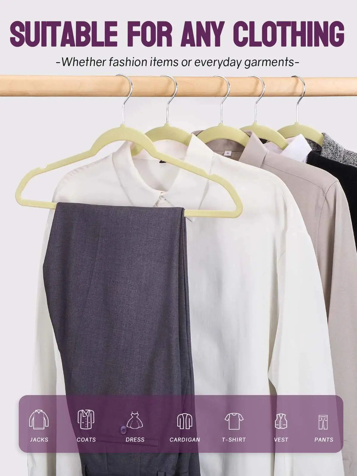 Velvet Hangers -Safe Slim, Durable, Luxury Closet Organizer Pack of 60