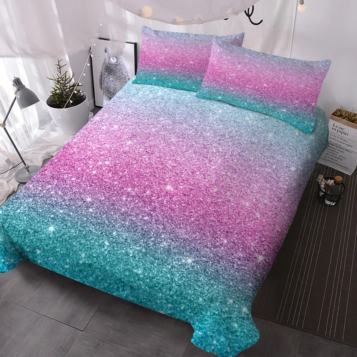 3PCS Ultra Soft Duvet Cover Set for Comforter Star Bedding Set Full Queen King Size
