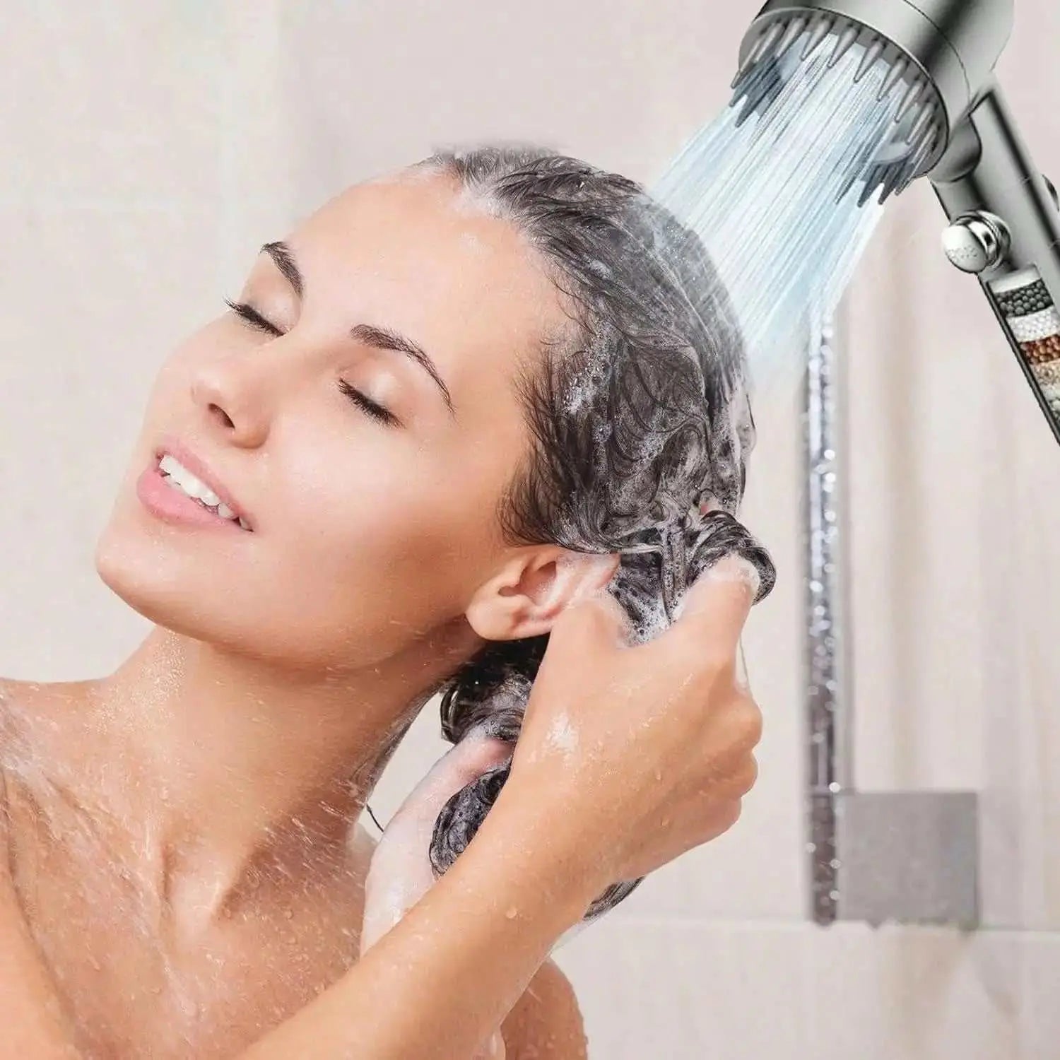 Handheld High Pressure Shower Head, 3 Modes Filtered Shower Head ,Hard Water High Pressure Shower Filtered Shower Head