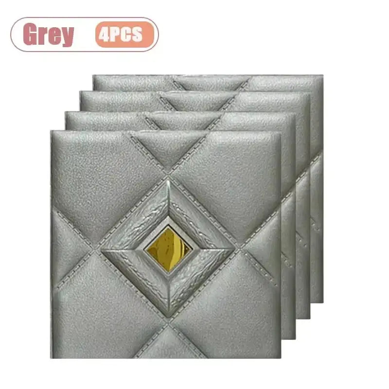 4PCS 30X30Cm 3D Soft Wall Sticker Self Adhesive Wallpaper Panel for Bedroom Living Room DIY Home Background Wall Decoration