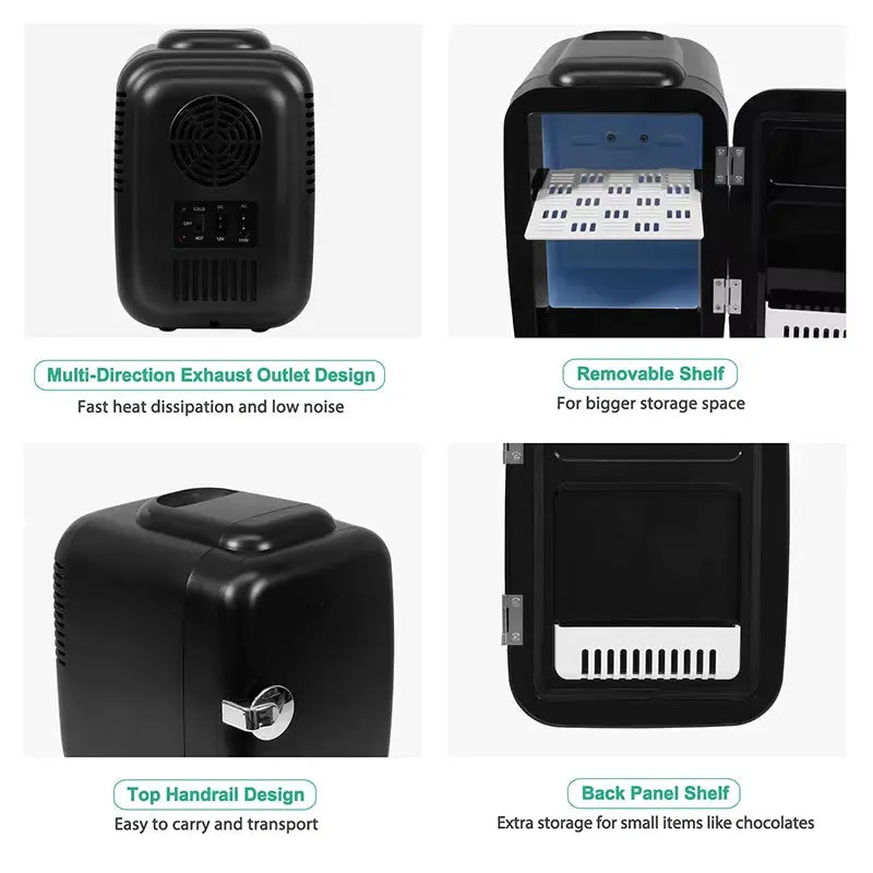 4L Mini Fridge 110V 220V Beauty Makeup Skincare Refrigerator AC/DC Heated Cooling Beauty Refrigerator Car Mini Fridge