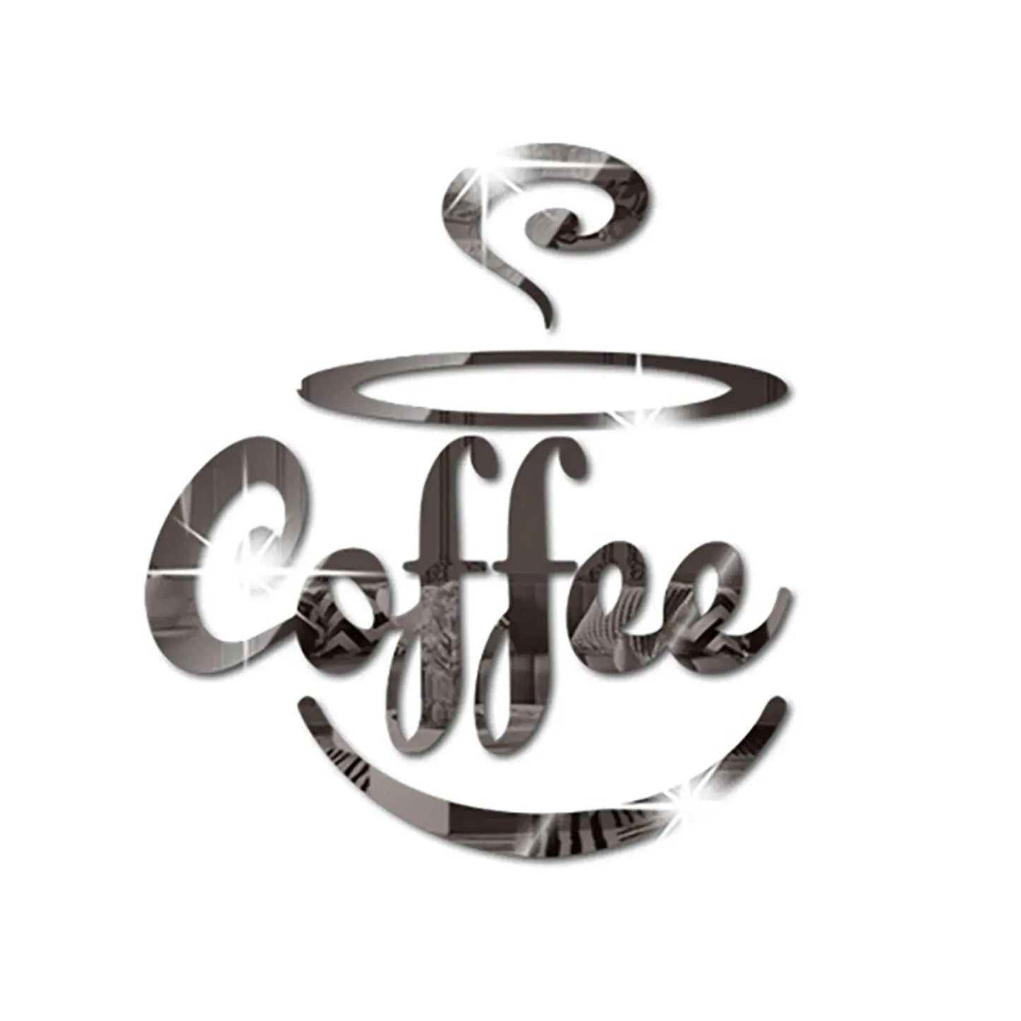 3D Coffee Mirror Stickers Bar Quotes Wall Decal Kitchen Home Wall Decor Vinyl Sticker Coffee Bar Wall Decals Mural Wallpaper