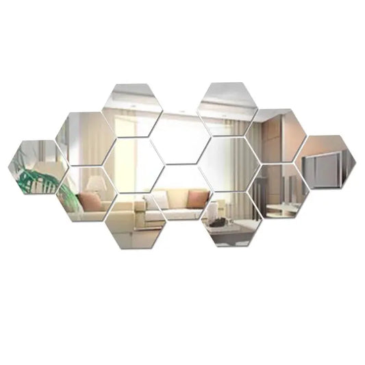 12/24/36Pcs 3D Acrylic Mirror Wall Sticker Home Decor Self-Adhesive Wall Sticker for Home Living Room Decoration Acrylic Mirror