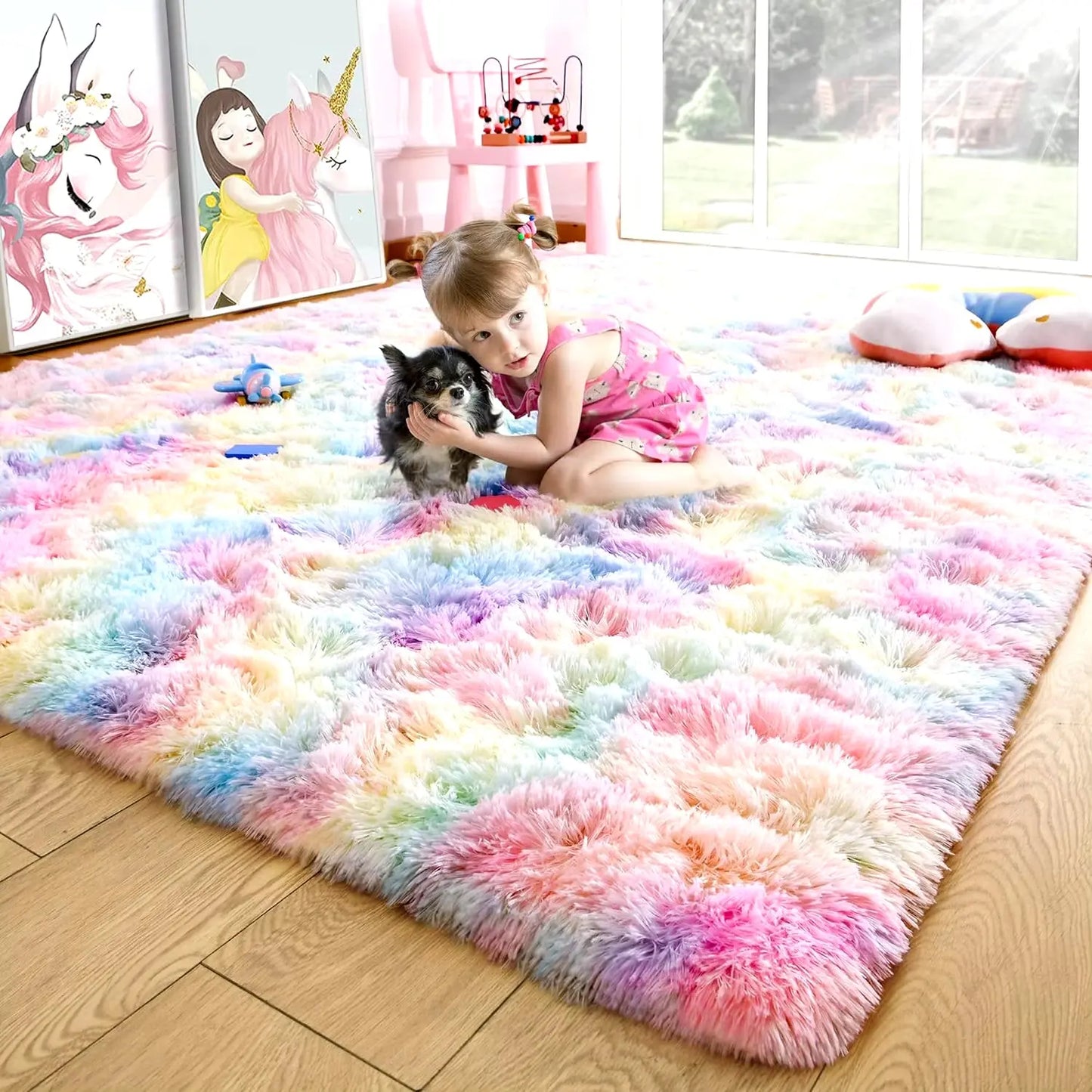 Fluffy Rugs for Bedroom Fuzzy Area Rugs for Living Room Soft Kids Carpet Non Slip Rugs for Hardwood Floors Room Decor