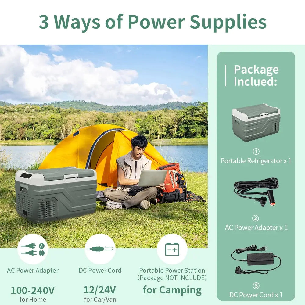 NL 25L 35L 45L Car Refrigerator 12V Compressor Fridge Freezer 12/24V DC 100-240V AC Portable Cooler for Camping Travel