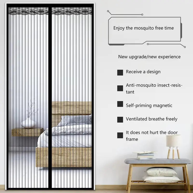 100X210Cm Magnetic Door Curtain Net Door anti Mosquito Insect Fly Bug Curtains Automatic Closing Door