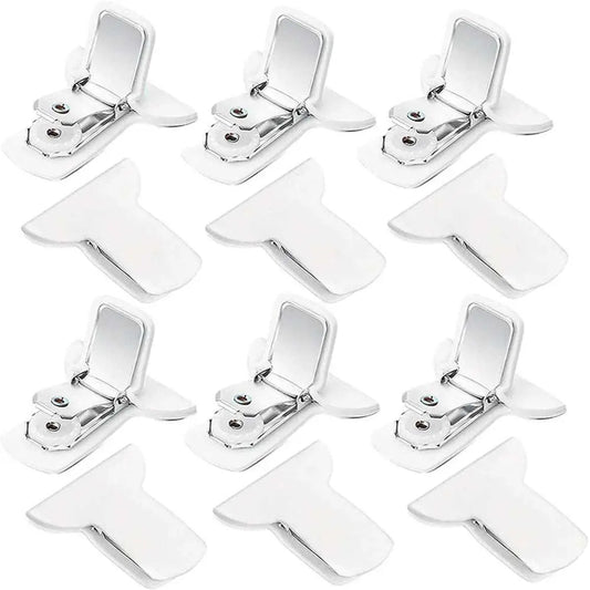 Set of white padded comforter clips to secure blankets and prevent shifting inside duvet covers