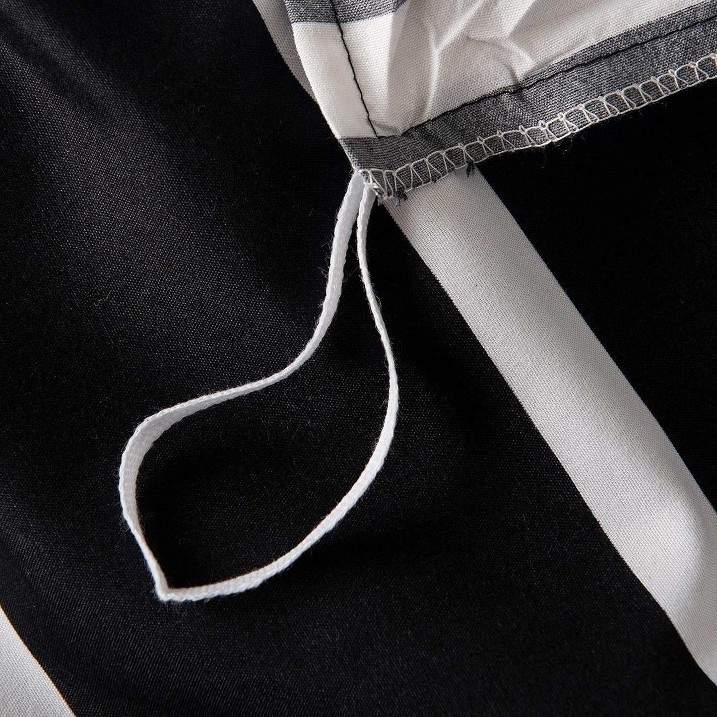 Black and White Striped Comforter Set Twin Microfiber Duvet Cover Set 68"X 90"With 1 Duvet Cover and 1 Pillow Sham Soft Lightweight 2 Pieces Bedding Set