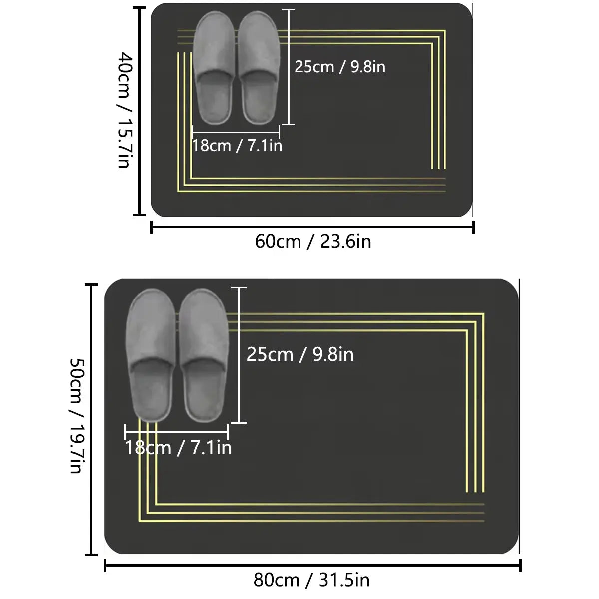 Thickened Light Luxury Bathroom Absorbent Floor Mat Non-Slip Mat Shower Room Soft Foot Mat Entrance Mat