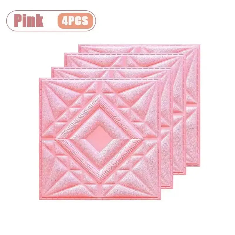 4PCS 30X30Cm 3D Soft Wall Sticker Self Adhesive Wallpaper Panel for Bedroom Living Room DIY Home Background Wall Decoration