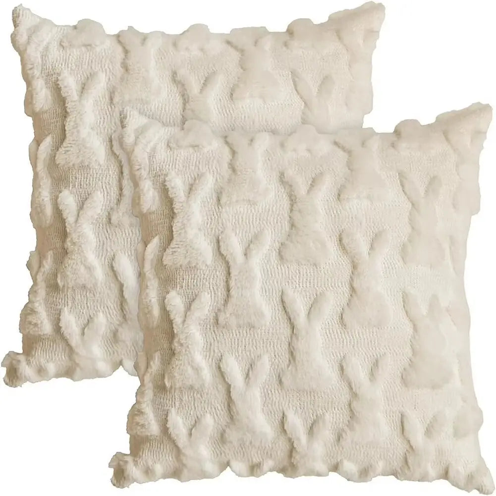 Easter Bunny Throw Pillow Covers Soft Plush Pillowcase 45X45Cm Couch Cushion Case for Easter Decor Couch Sofa Bedroom Decorative