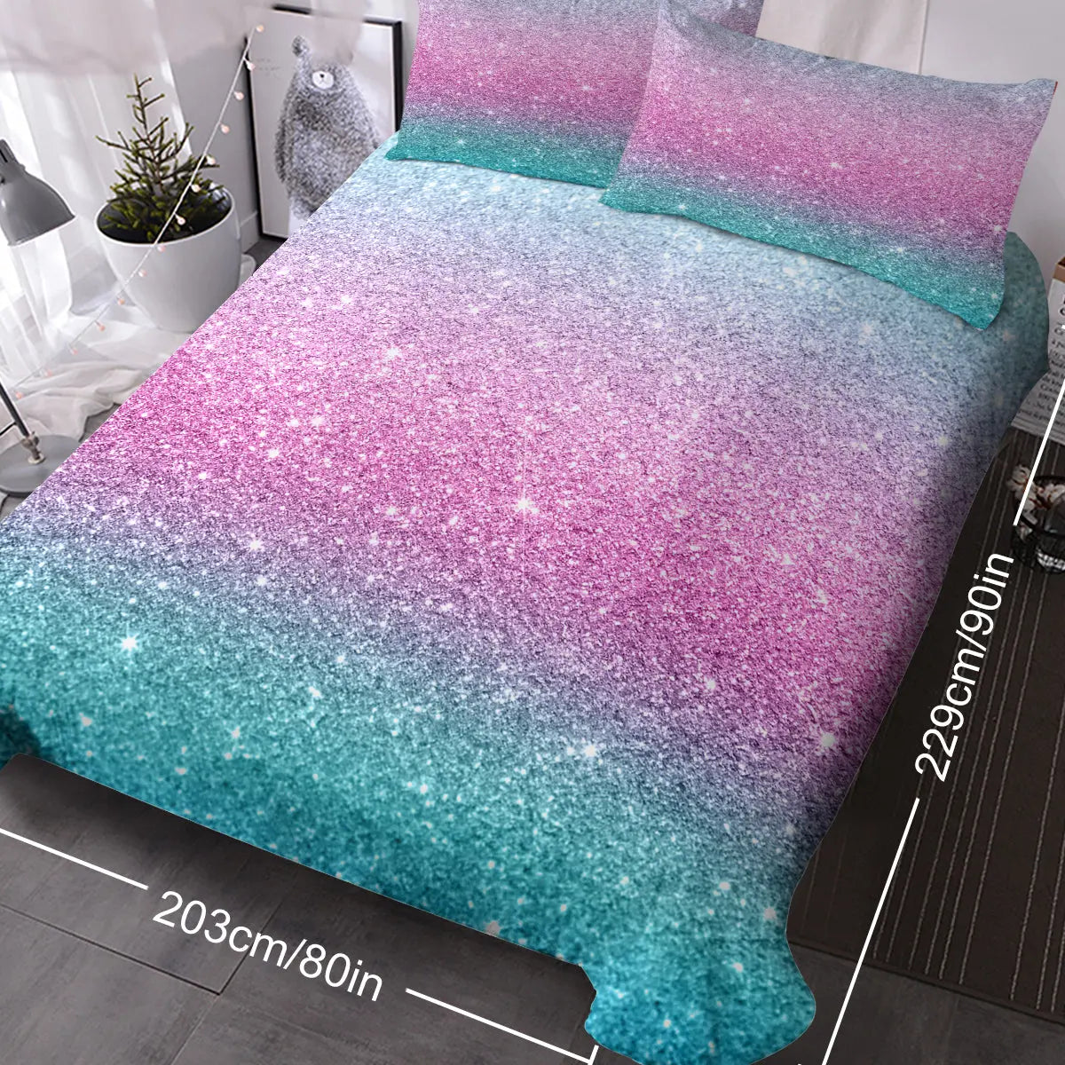 3PCS Ultra Soft Duvet Cover Set for Comforter Star Bedding Set Full Queen King Size