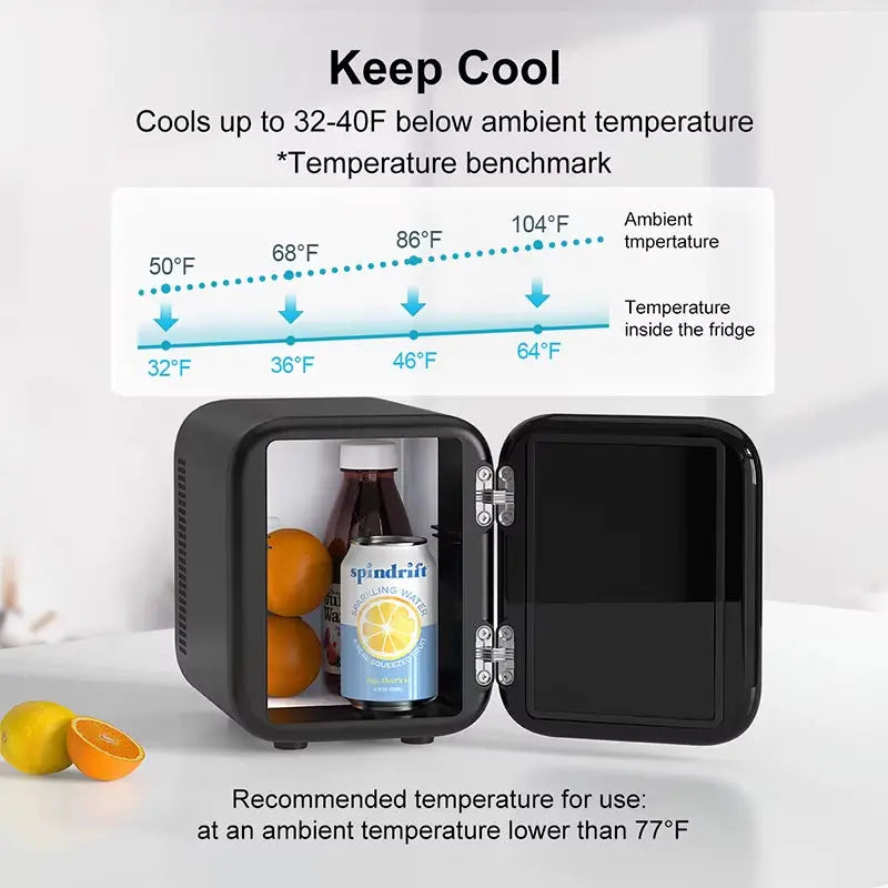 Crownful 4L Mini Car Refrigerator 12V/120V Multifunction Fridge Cosmetics Beer Beverage Cooler Warmer Cooler Fridge for Car Home