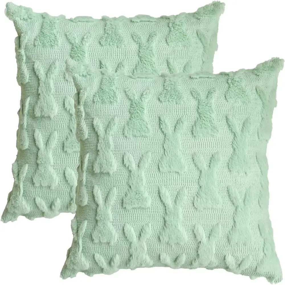 Easter Bunny Throw Pillow Covers Soft Plush Pillowcase 45X45Cm Couch Cushion Case for Easter Decor Couch Sofa Bedroom Decorative