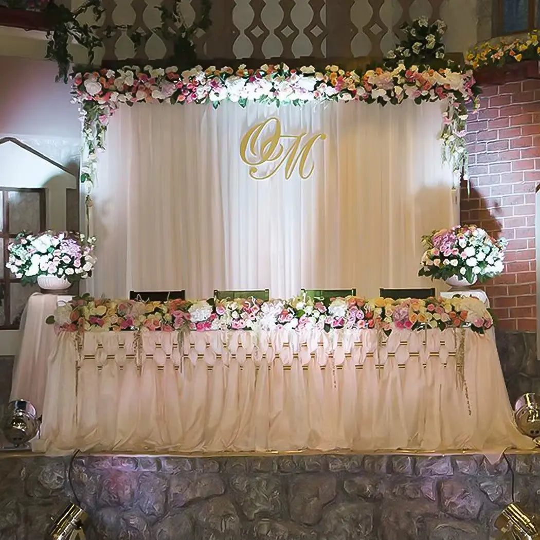 6.5Ft Silk White Backdrop Drapes Curtain Wedding Ceremony Party Home Window Decor