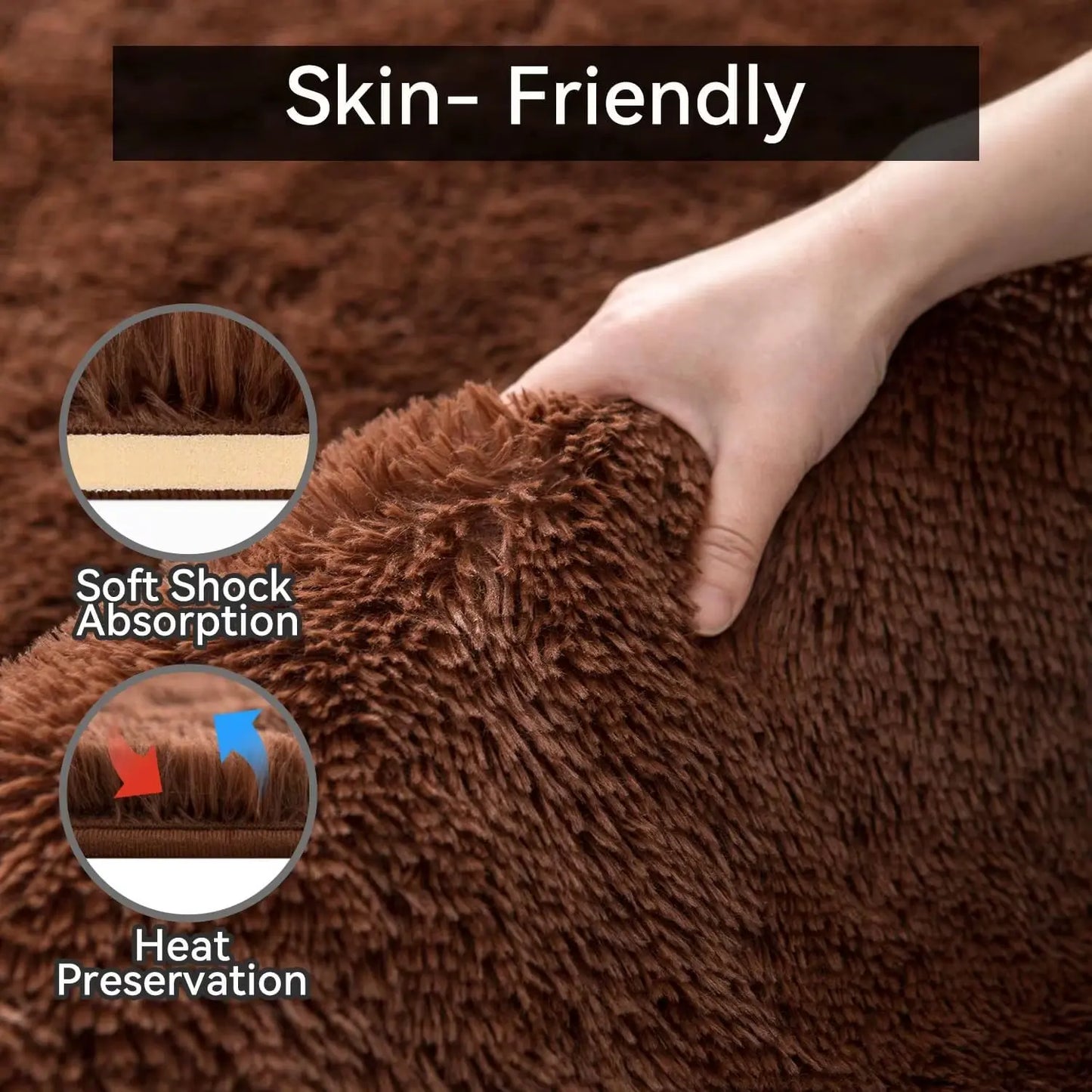 Fluffy Rugs for Bedroom Fuzzy Area Rugs for Living Room Soft Kids Carpet Non Slip Rugs for Hardwood Floors Room Decor