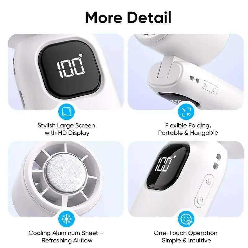 3 in 1 Mini Handheld Cooling Fan, 199 Speed Wind Power & Ice Cooling Function, Small Foldable 3-IN-1 Neck/Desk/Hand Fan, Pocket Design for Travel/Summer/Concerts/Lash, Gifts for Girls