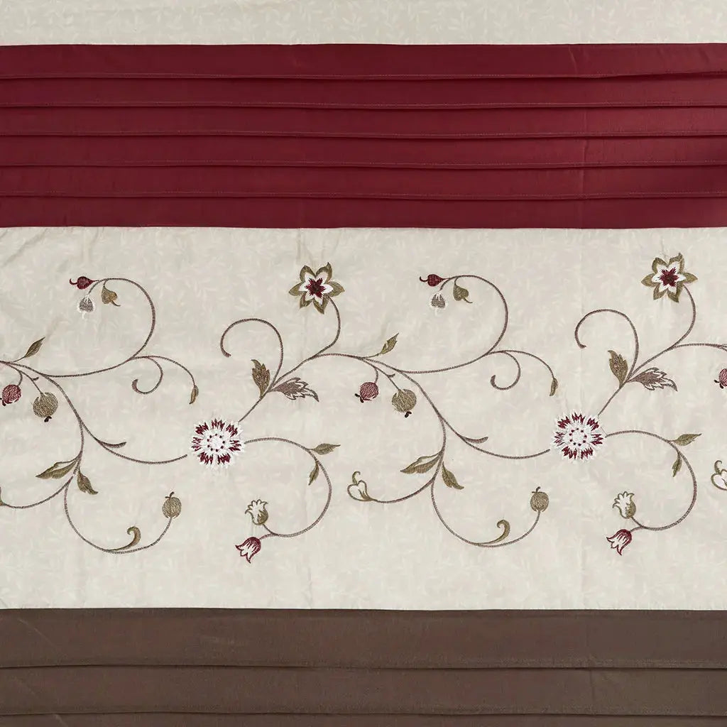 72"X72" Elegant Floral Fabric Shower Curtain Fine Pleated Details Transitional Shower Curtains for Home Bathroom Decoration