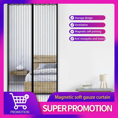 100X210Cm Magnetic Door Curtain Net Door anti Mosquito Insect Fly Bug Curtains Automatic Closing Door