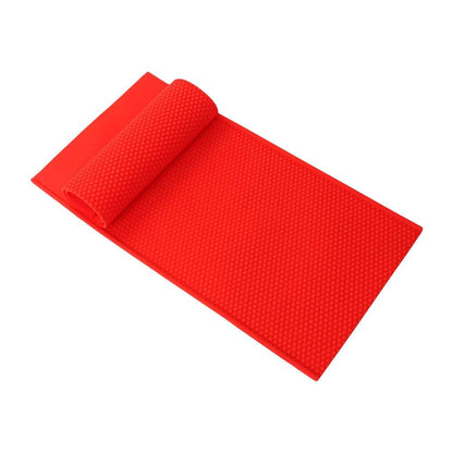 Flexible red silicone beeswax embosser machine mold with honeycomb pattern for handmade beekeeping accessories, set of 2.