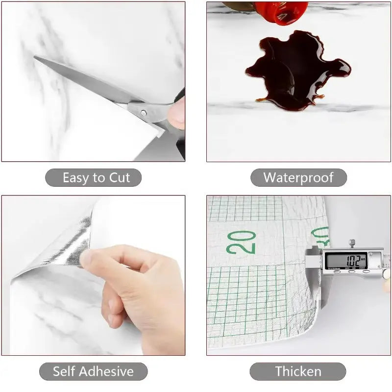 Self Adhesive Thick Wallpaper Marble Effect Wall Sticker Waterproof Wall Covering for Living Room Bedroom Home Decoration