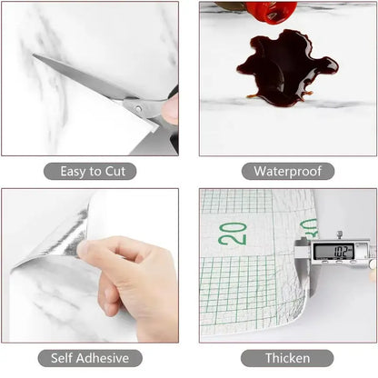 Self Adhesive Thick Wallpaper Marble Effect Wall Sticker Waterproof Wall Covering for Living Room Bedroom Home Decoration