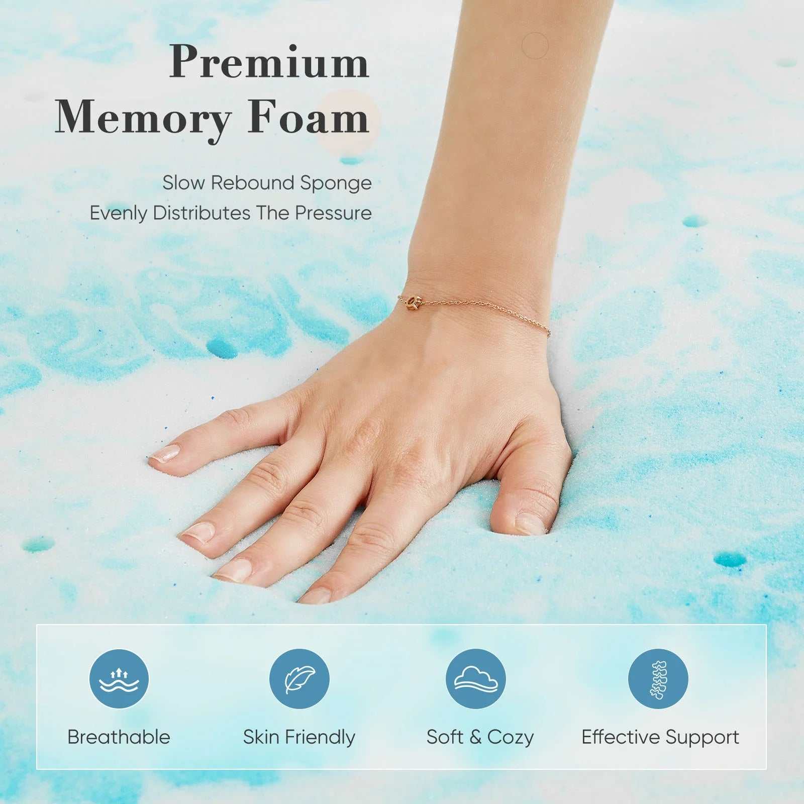 3-Inch Memory Foam Mattress Topper with Cooling Gel, Certipur-Us Certified, Pressure Relief & Breathable Comfort Bed Topper, Full Size