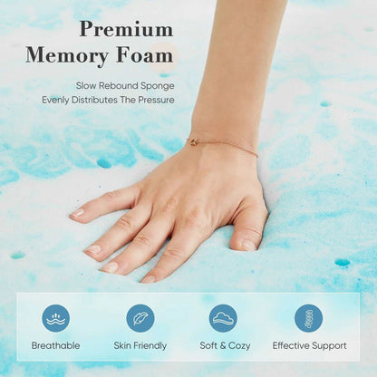 3-Inch Memory Foam Mattress Topper with Cooling Gel, Certipur-Us Certified, Pressure Relief & Breathable Comfort Bed Topper, Full Size