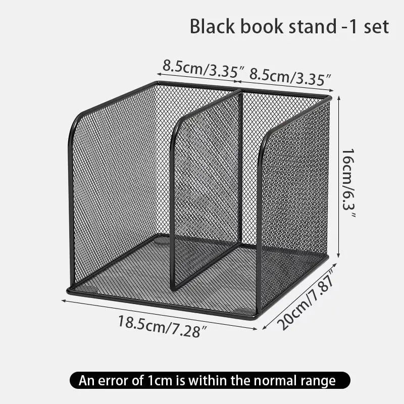 Metal Desktop Bookshelf, Office Desk Desktop Storage Rack, File and Document Organization Rack, Student Desktop Storage