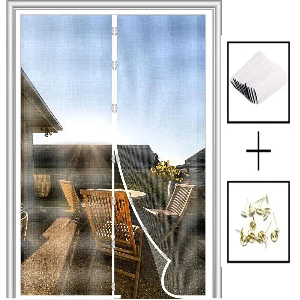 Magnetic Screen Door Curtain anti Mosquito Insect Fly Bug Polyester Soft Door Curtain Home Ventilation Door Curtain for Summer