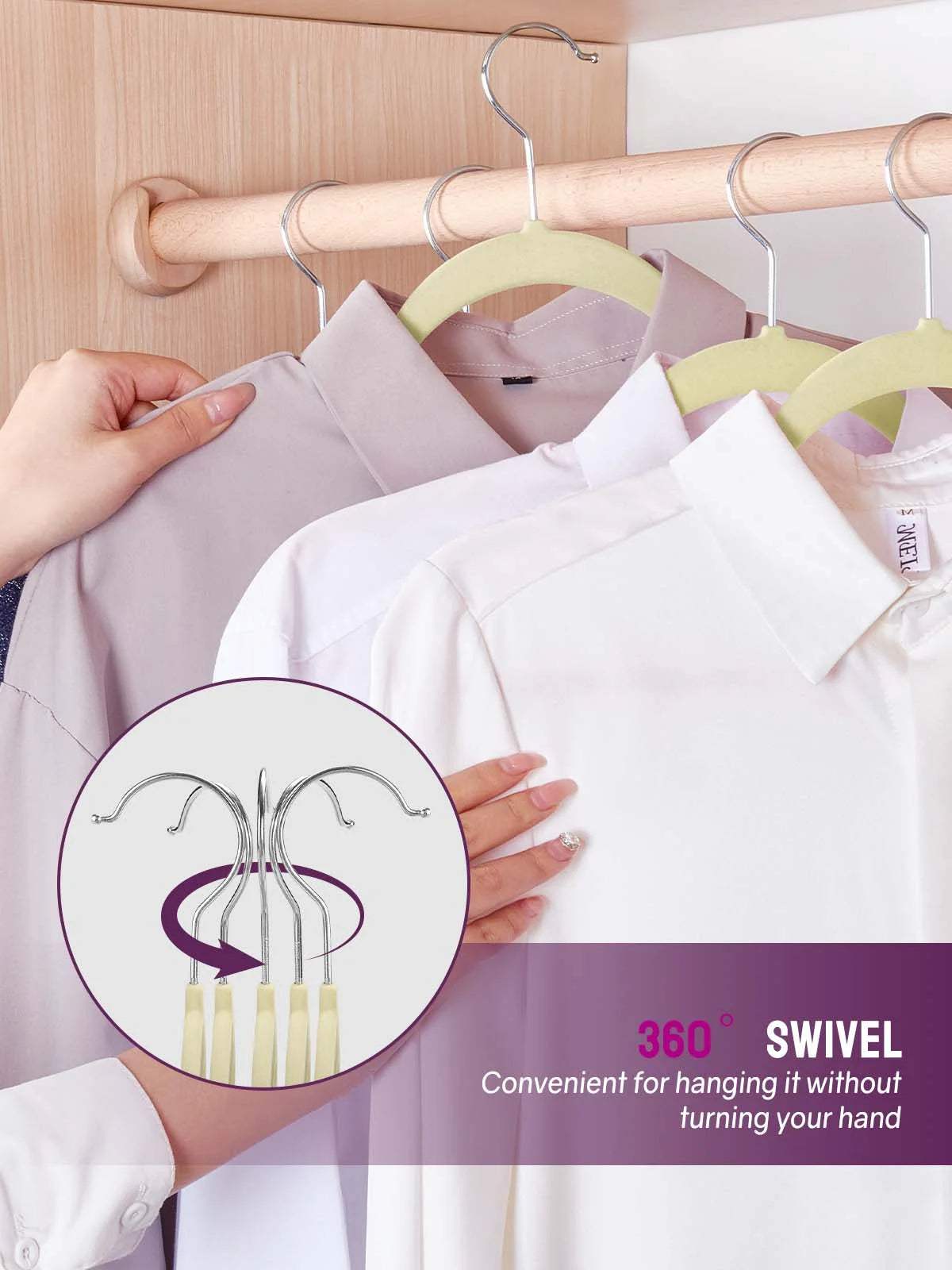 Velvet Hangers -Safe Slim, Durable, Luxury Closet Organizer Pack of 60