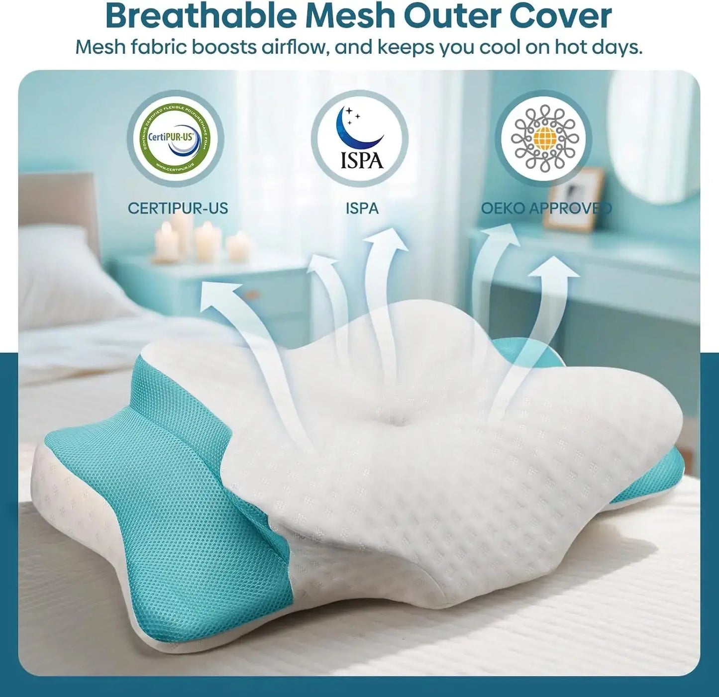 Cervical Pillow for Neck & Shoulder Pain Relief Sleeping Ergonomic Contour Pillows Memory Foam Pillow for Side Back Sleepers